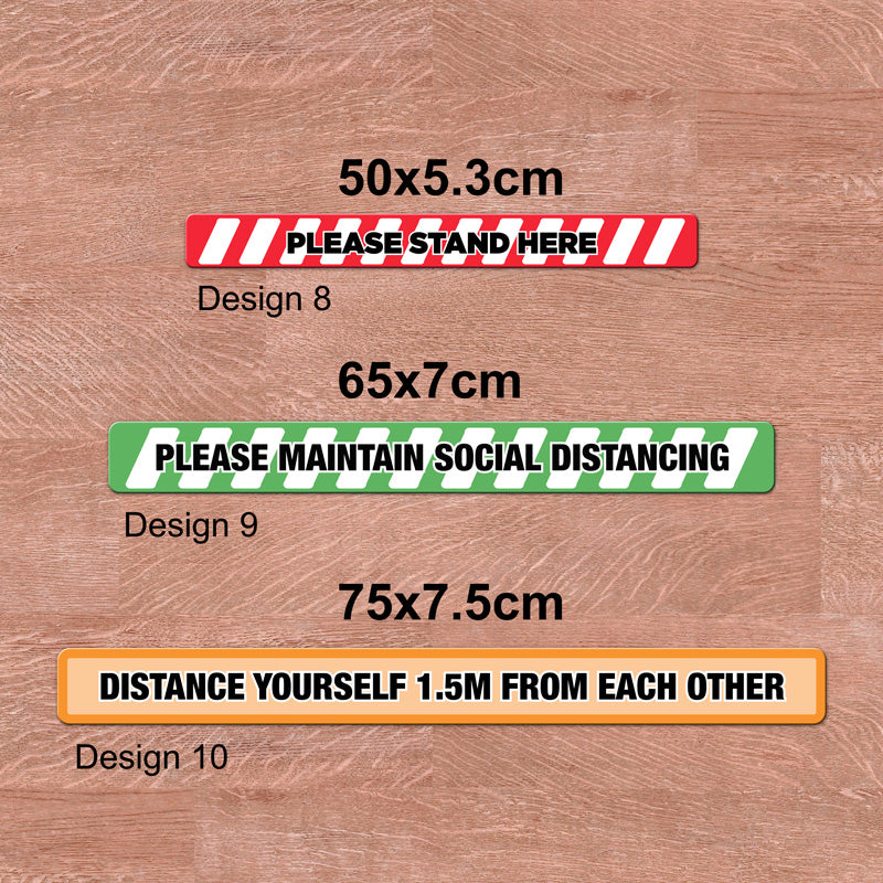Social Distancing Floor Graphics 500x53mm