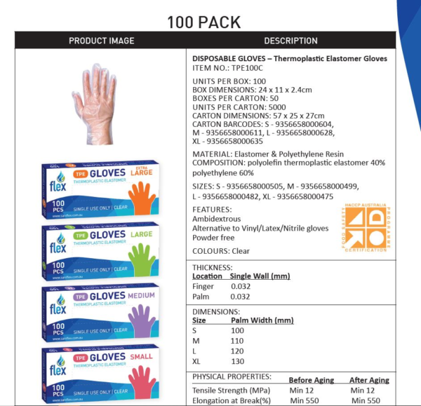 Gloves TPE Thermoplastic Disposable/ 100 - Image 3