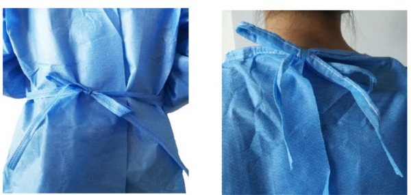 Disposable Isolation Gown Tie Back with Knitted Cuffs Lvl 2 - Image 3