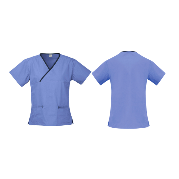 Ladies Contrast Crossover Scrubs Top - Image 7