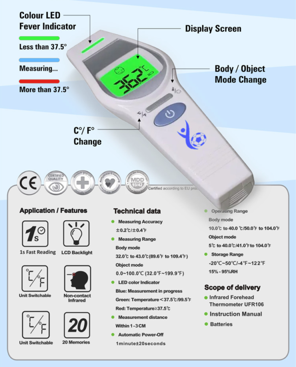 Thermometer Touchless Digital Infrared - Image 4