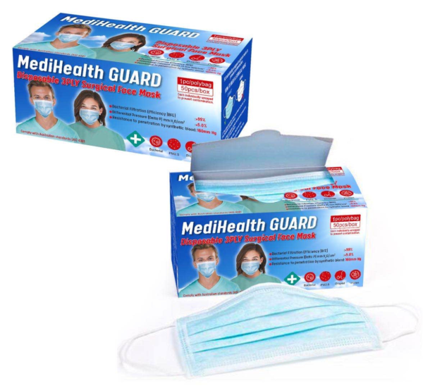 MediHealth Guard Hospital Grade 3Ply Surgical Masks