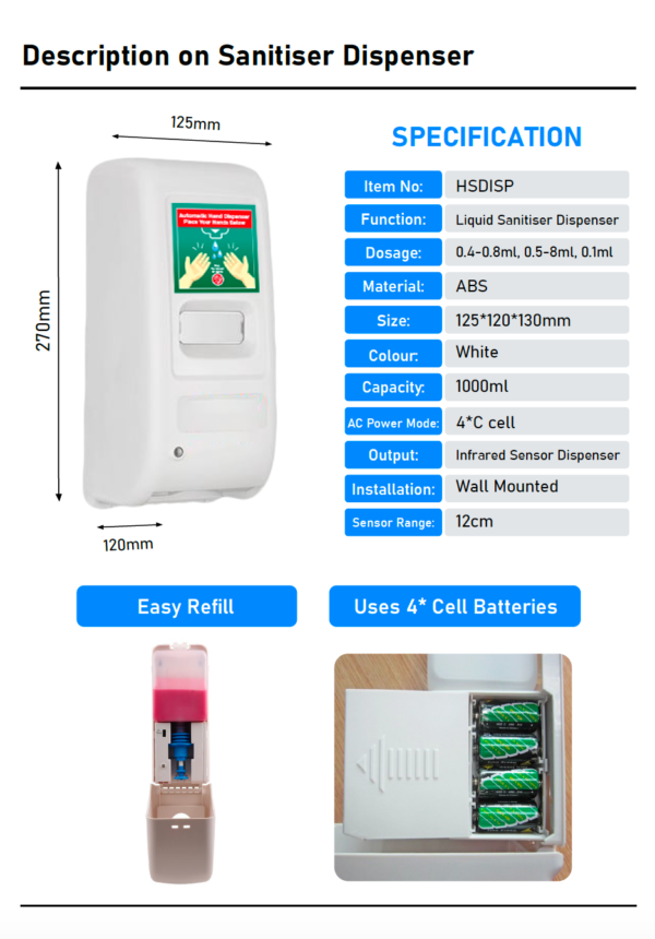 Hand Sanitiser Dispenser with Stand - Image 4